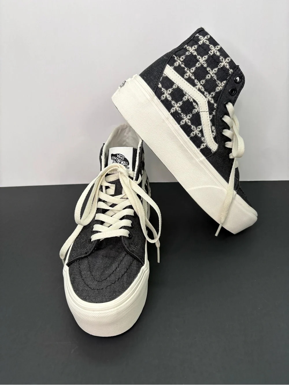 Vans Sk8-Hi Stacked Platform Plaid High Top Sneakers